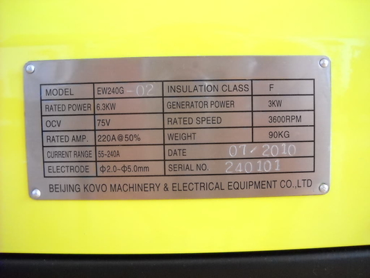 KOVO GASOLINE WELDER GENERATOR EW240G 90 KG Gewicht für Rohrleitungsschweißanforderungen