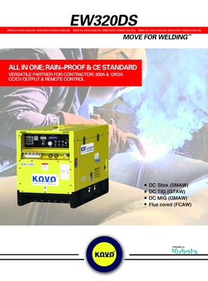 KOVO 550-600A Diesel-Schweißer-Generator 20Kva Diesel-Generator Schweißer Frequenz 50/60HZ