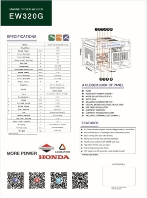 160 KG KOVO BENZIN-Schweißgenerator EW320G für Rohrleitungen