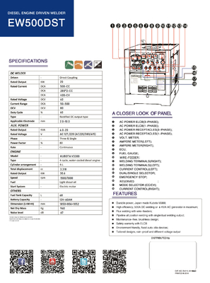 Diesel-Schweißgenerator EW500DST mit 1500/1800 Drehzahl pro Minute
